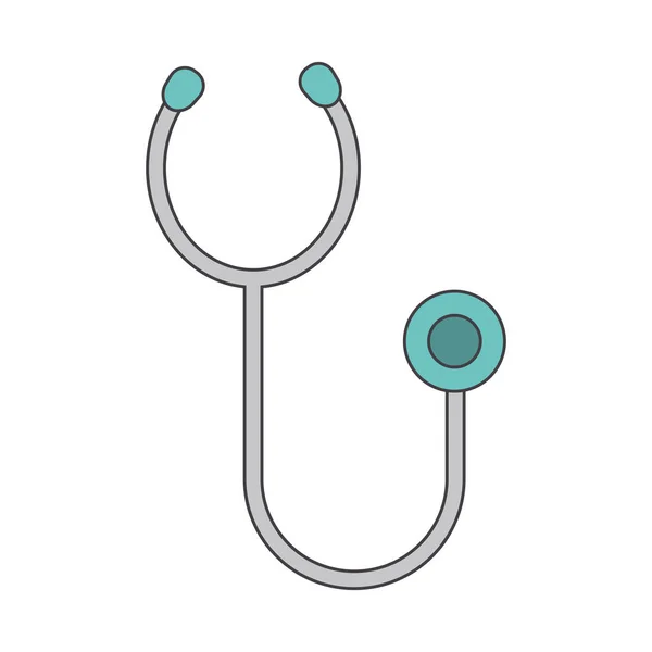 Medisch hulpmiddel, stethoscoop icoon, kleurrijk ontwerp — Stockvector