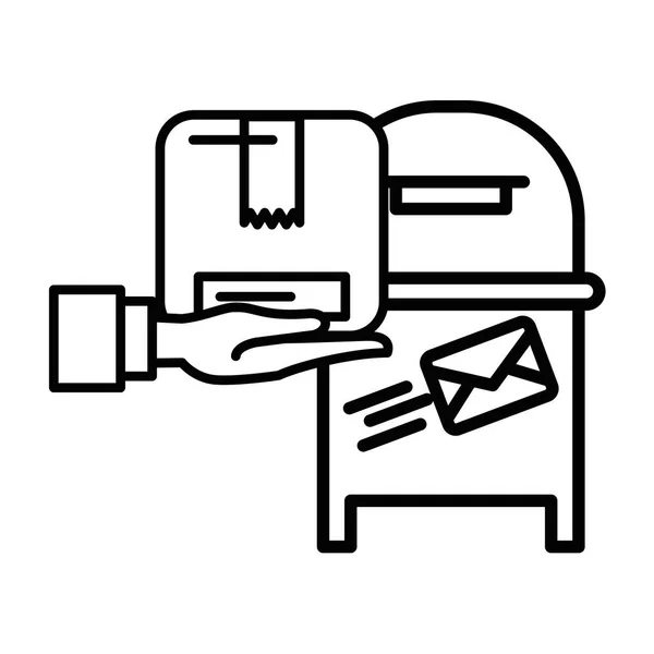 Ручна підйомна коробка упаковка поштова служба — стоковий вектор