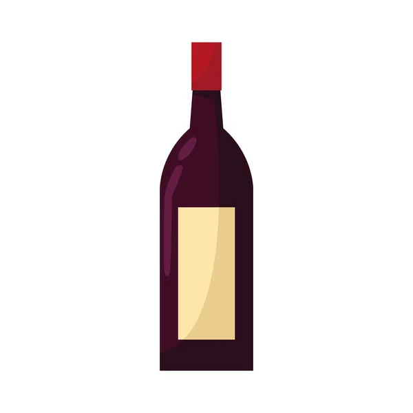 Wine bottle icon, flat design — Stock Vector