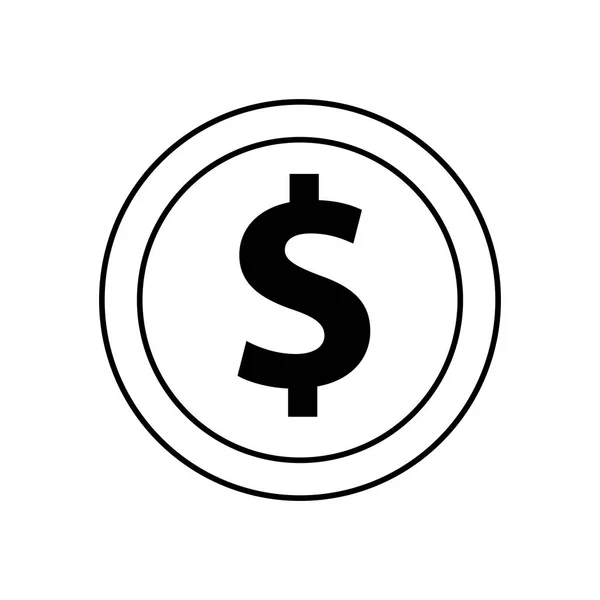 Монета гроші долар ізольовані значок — стоковий вектор
