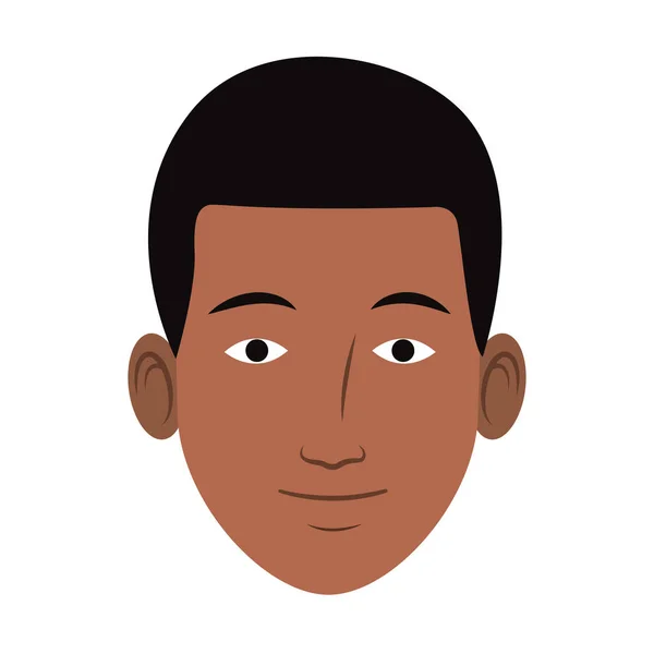 Kreslený afro muž tvář ikona, barevný design — Stockový vektor