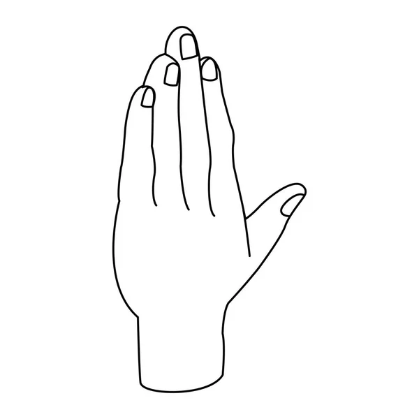 Icono de mano abierta, diseño plano — Archivo Imágenes Vectoriales