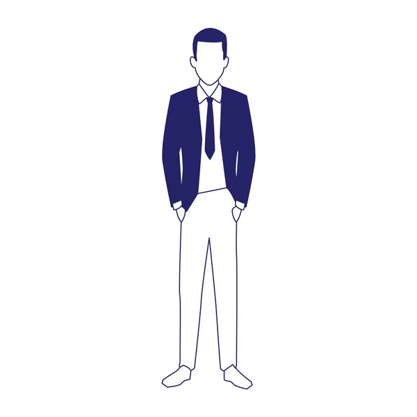 Avatar young businessman standing icon, flat design — 스톡 벡터