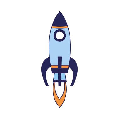 uzay roket simgesi, düz dizayn