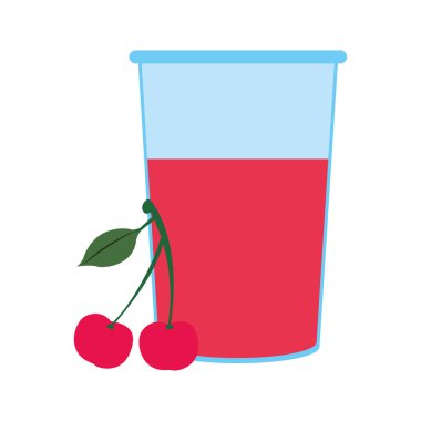 kiraz suyu ikonu, düz tasarım