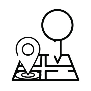 Pin konumu simgesi olan kağıt haritası rehberi