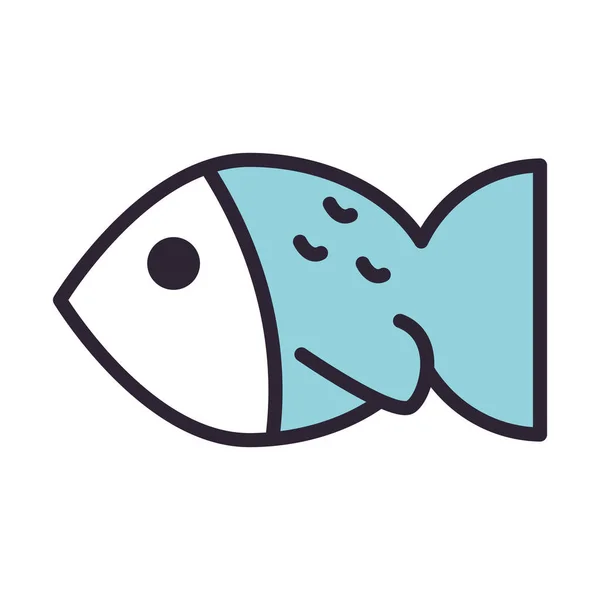 Pesce frutti di mare piatto isolato icona — Vettoriale Stock