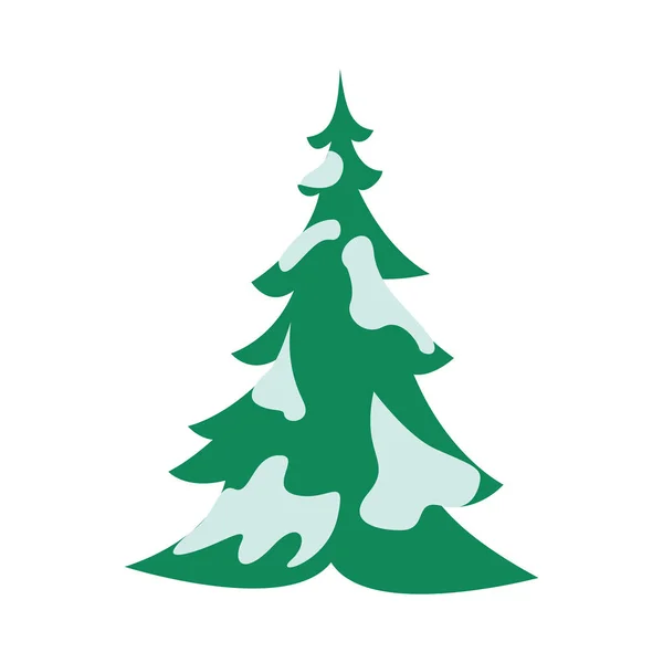 Πεύκο δέντρο με εικόνες χιονιού — Διανυσματικό Αρχείο