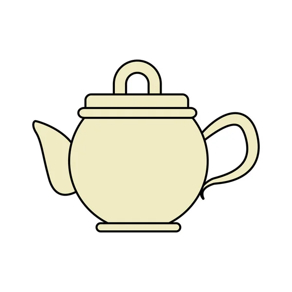 Τσάι κατσαρόλα εικονίδιο, κουζίνα σκεύη σχεδιασμό — Διανυσματικό Αρχείο