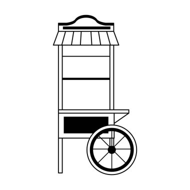 patlamış mısır arabası simgesi, düz dizayn