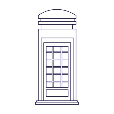 Londra telefon kulübesi simgesi, düz tasarım