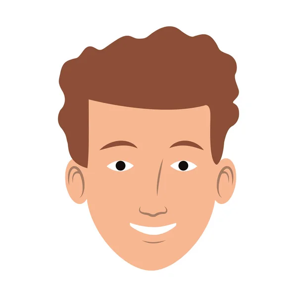 Hombre de dibujos animados cara sonriente icono — Vector de stock
