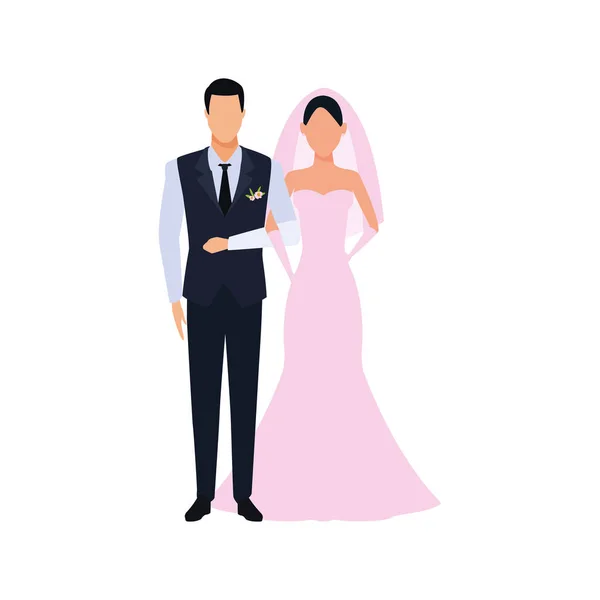 Avatar coppia sposata icona, design piatto — Vettoriale Stock