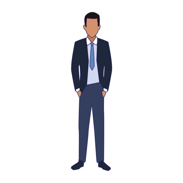 Avatar young businessman standing icon — Stock Vector