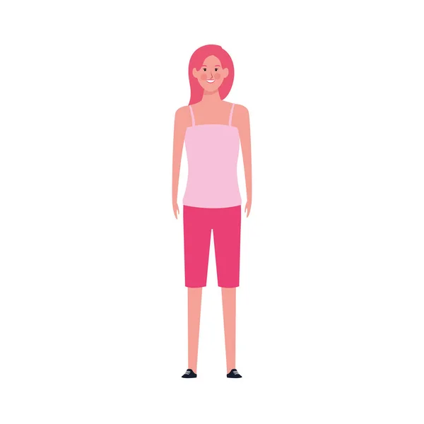 Femme portant des vêtements roses icône — Image vectorielle