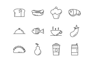 Besleyici yiyecek paketlerinin oluşturduğu simgeler