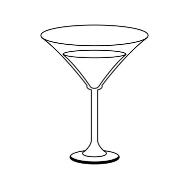 Martini kokteyli ikonu, düz tasarım.