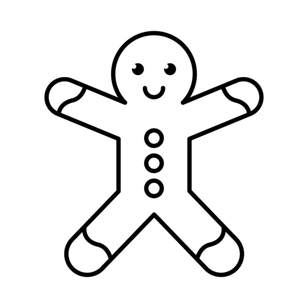 Veselé Vánoce ginger cookie ikona — Stockový vektor