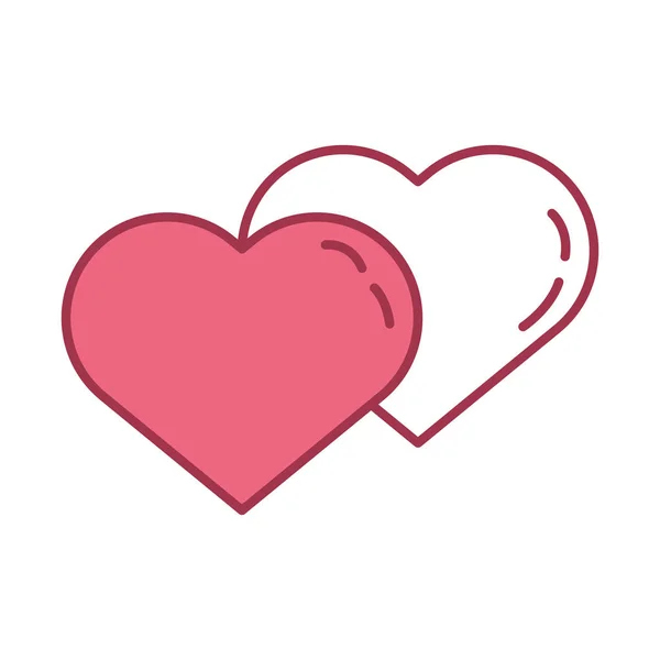 Felizes dia dos namorados ícones corações — Vetor de Stock
