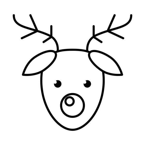 Happy merry christmas reindeer character — Stock Vector