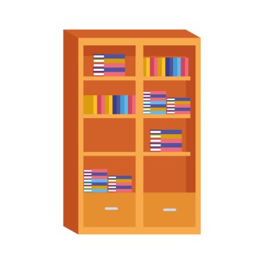 kitaplık simgesi, düz tasarım