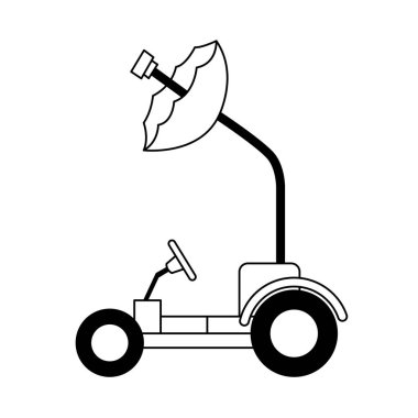 uzay arabası simgesi, düz dizayn