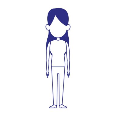 Ayakta duran genç kadın renkli tasarım