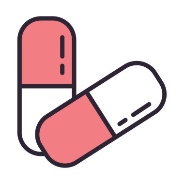 Kapsüller ilaçlar sağlıklı izole edilmiş simge