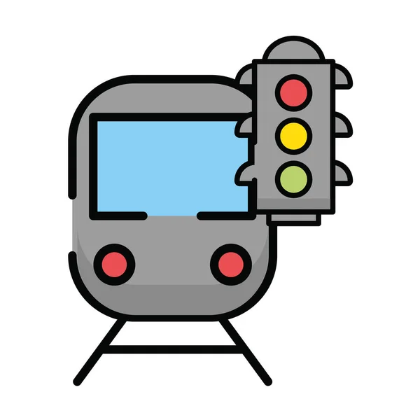 Metro transportvoertuig met verkeerslicht — Stockvector