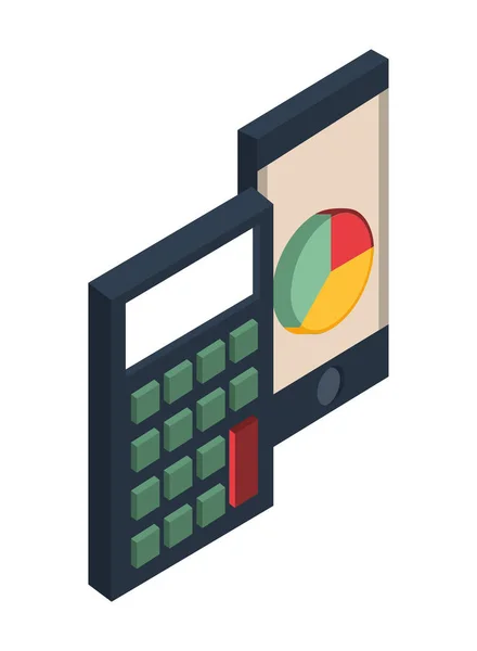 Calculadora matemática ícone dispositivo isolado —  Vetores de Stock