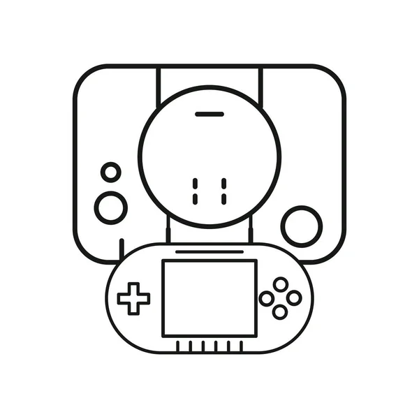 Video game console with handle device — Stock Vector
