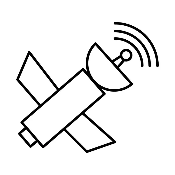 Satelliet antenne communicatie geïsoleerd icoon — Stockvector