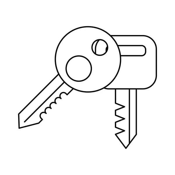 Key house doors isolated icons — 스톡 벡터