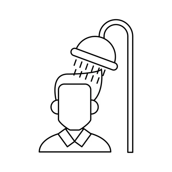 Duş musluğu avatar karakterli genç adam — Stok Vektör
