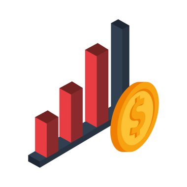 madeni paralarla grafiksel istatistik çubukları
