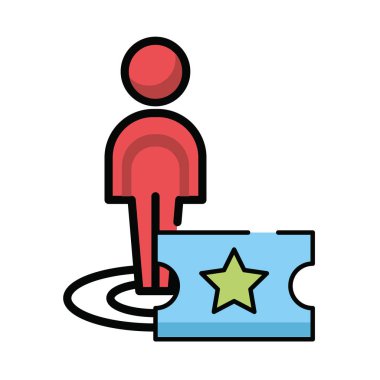 Biletli yaya silueti yürüteci