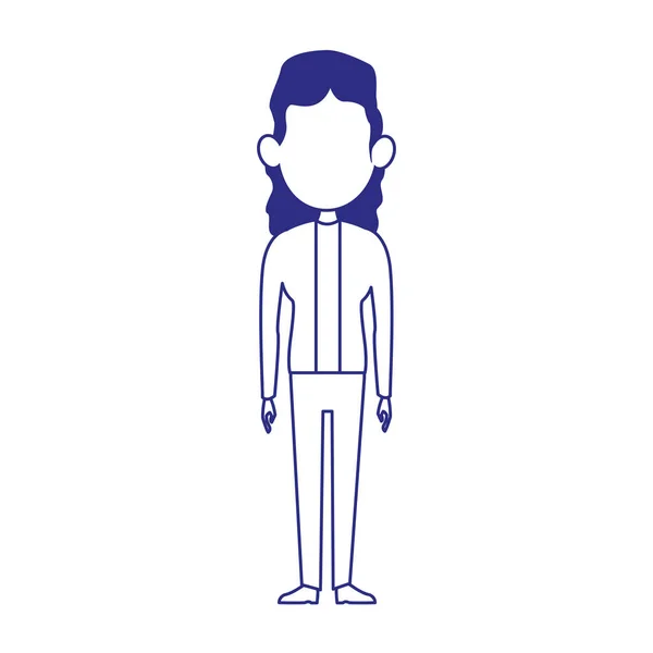 Avatar jeune femme icône, design plat — Image vectorielle