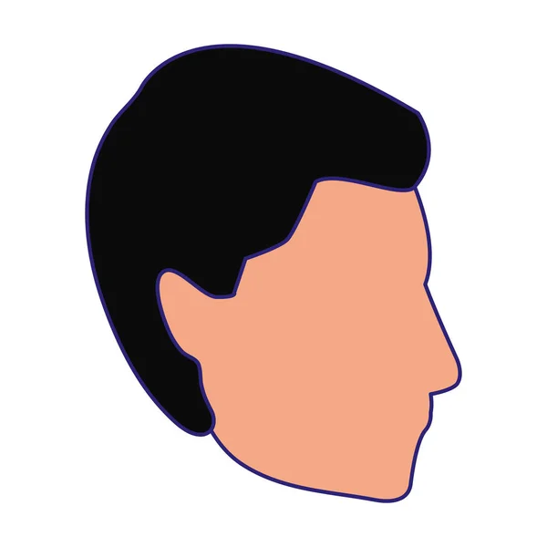 Profile man head icon, flat design — ストックベクタ