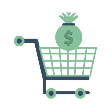 Alışveriş arabalı para çantası.