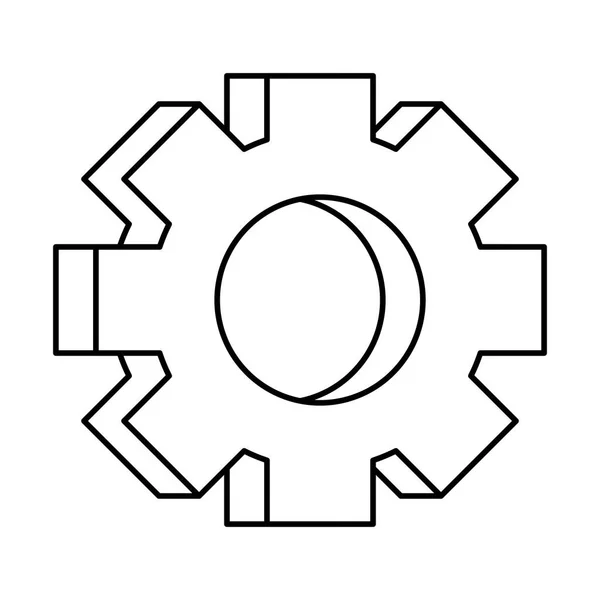 Paramètres d'engrenage icône isolée — Image vectorielle