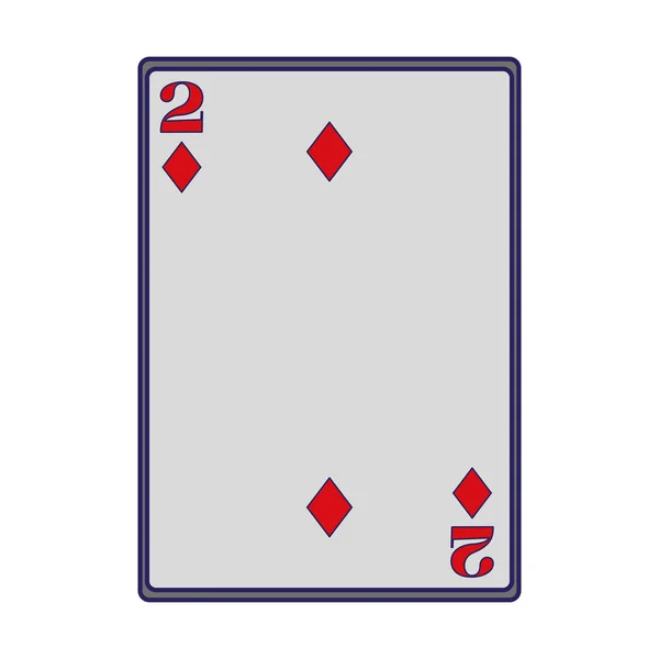 Two of diamonds card icon, flat design — 스톡 벡터