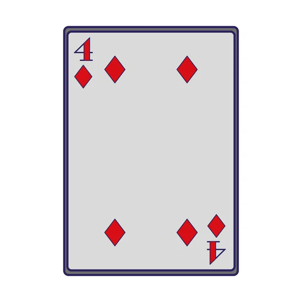 Čtyři z ikon diamantové karty, plochý design — Stockový vektor