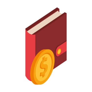 Bozuk para dolar izole edilmiş simgesi olan günlük