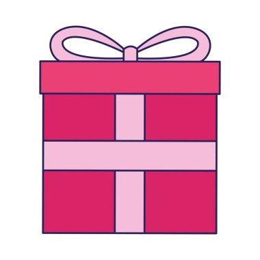 pembe hediye kutusu simgesi, düz tasarım