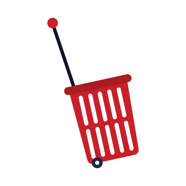 Icono de la cesta rodante de compras, diseño colorido — Vector de stock