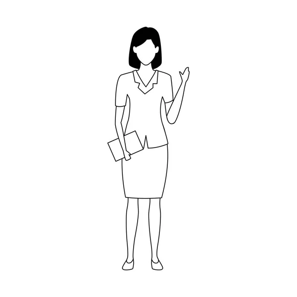 Avatar icône femme d'affaires, design plat — Image vectorielle