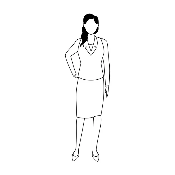 Icono de mujer de negocios, diseño plano — Vector de stock