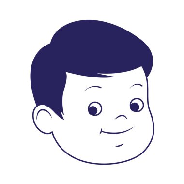 çizgi film çocuğu yüz simgesi, düz tasarım