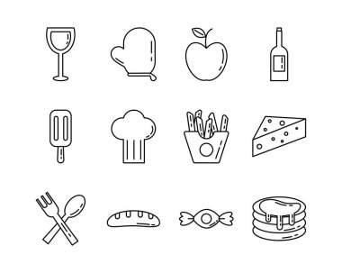 Besleyici yiyecek paketlerinin oluşturduğu simgeler