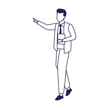 avatar iş adamı belge simgesi tutuyor